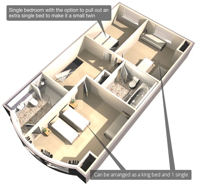 Floor plan of the top floor of the Sea View Penthouse Maisonette